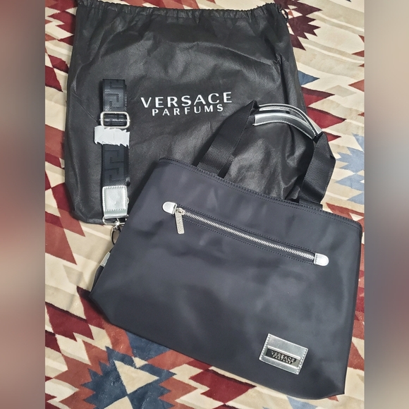 Versace Parfums Handbags - Versace Parfums Black Canvas Tote